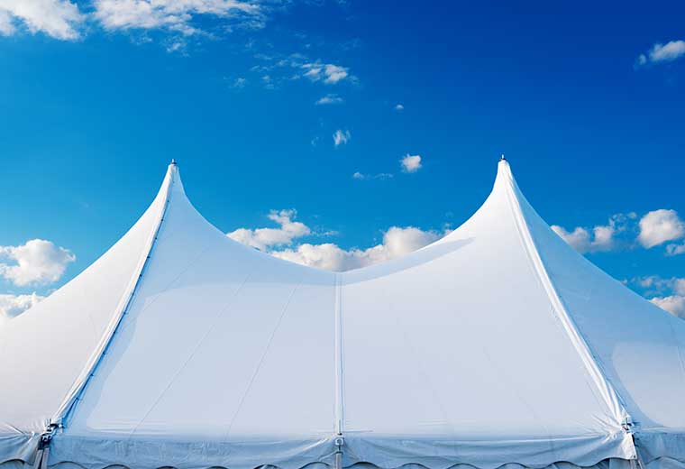 Outdoor event with tent