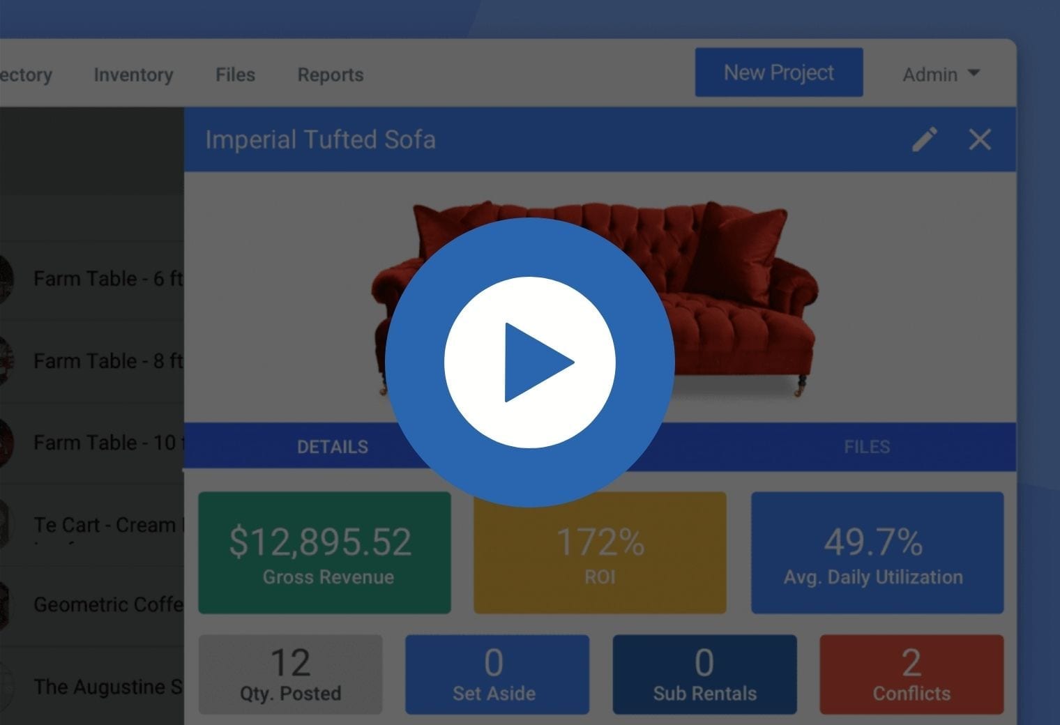 Inventory tracking in Goodshuffle Pro, event rental management software